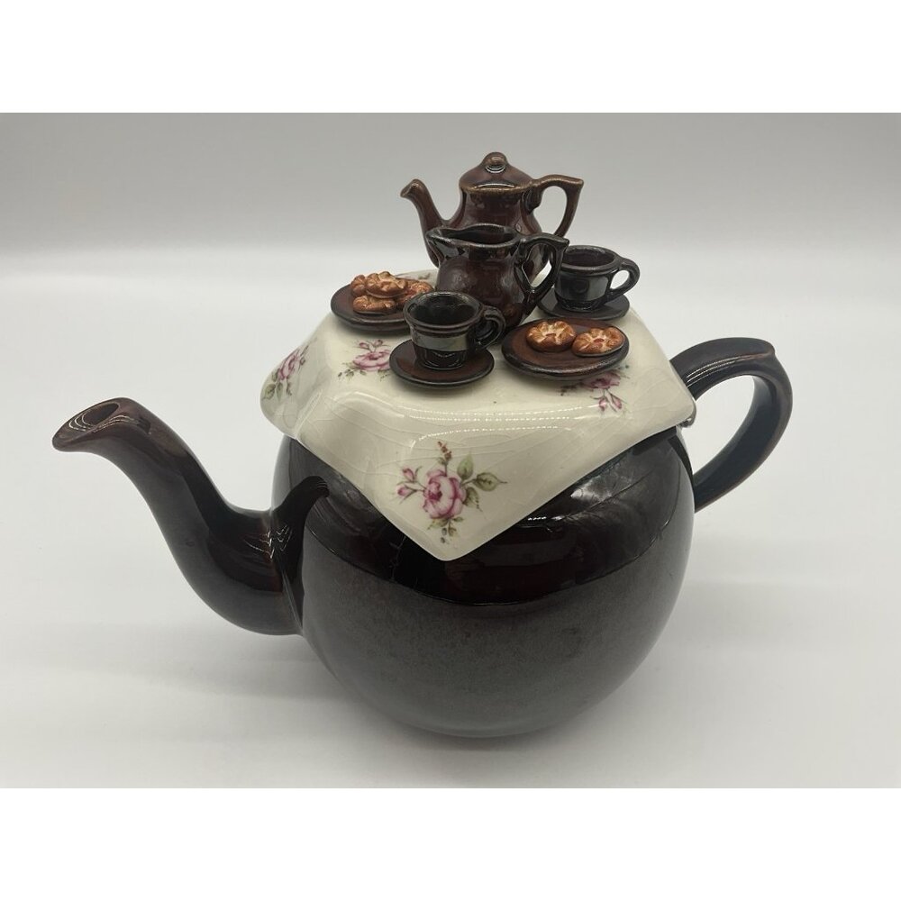 Paul Cardew Brown Betty Tea Table Ceramic Teapot Vintage 1980s Collectible